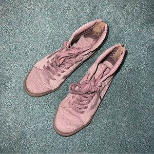 Vans purple scale detail high tops, size 7, used in good condition